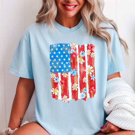 Floral Flag DTF Transfer