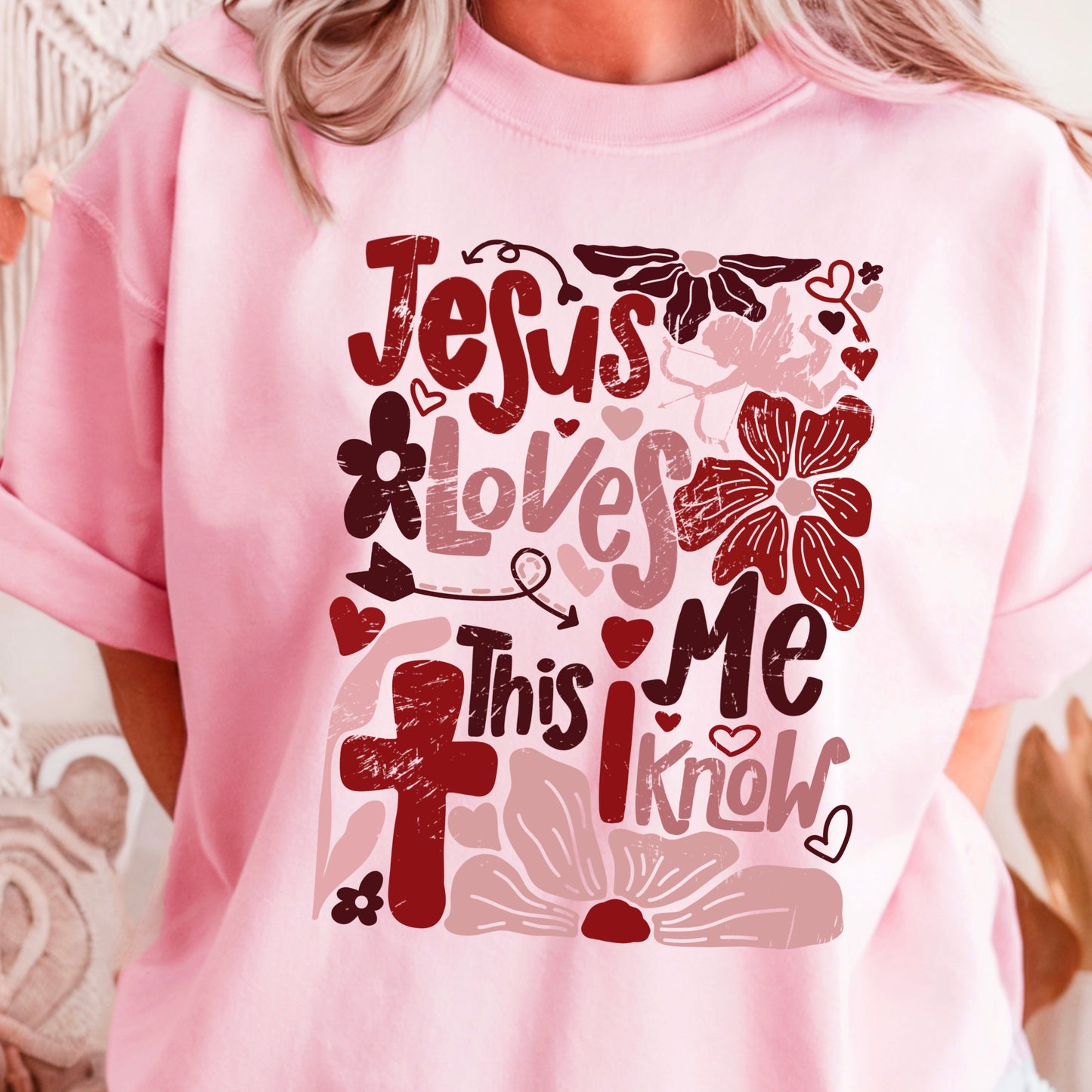 Jesus Loves Me Valentine DTF Transfer