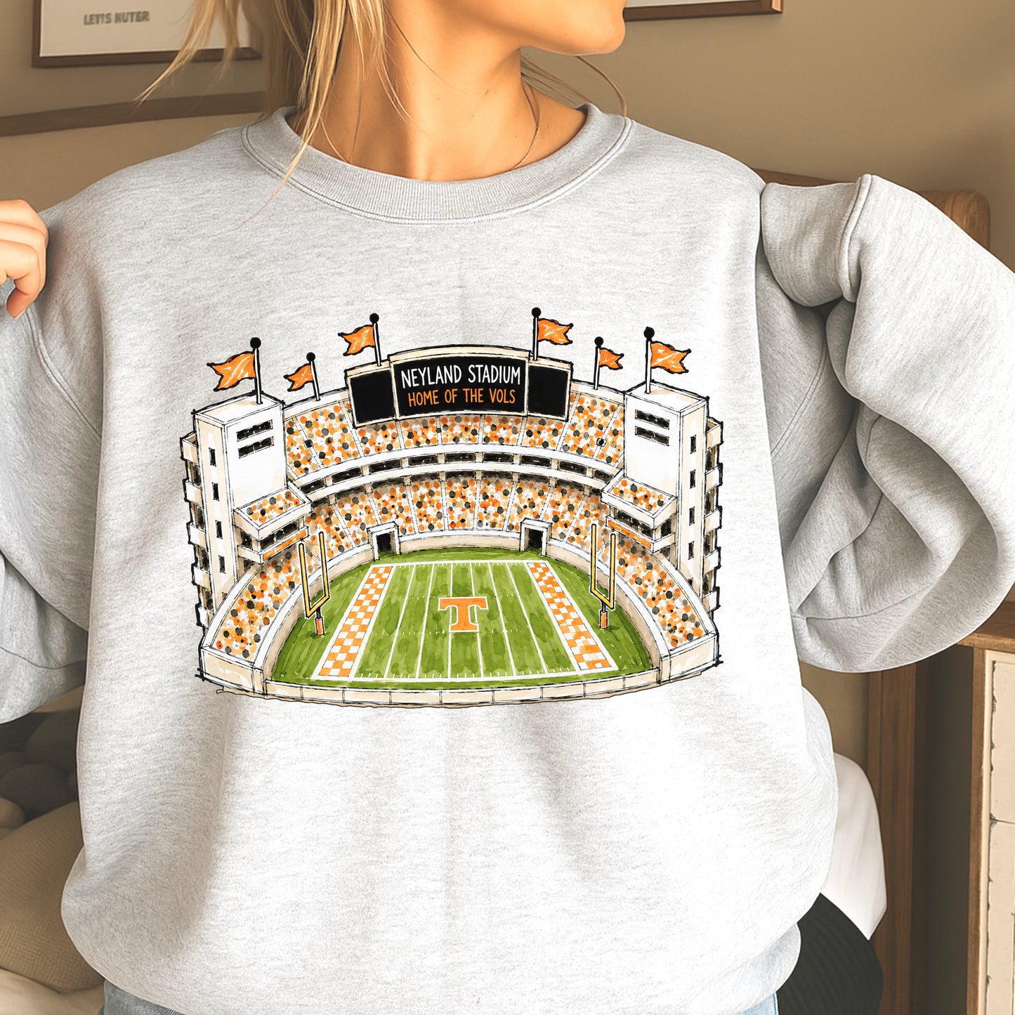 Orange & White College Stadium DTF Transfer