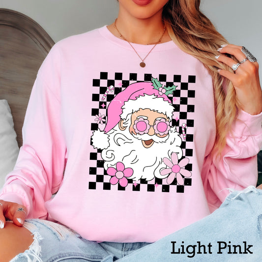 Checkered Retro Santa DTF Transfer