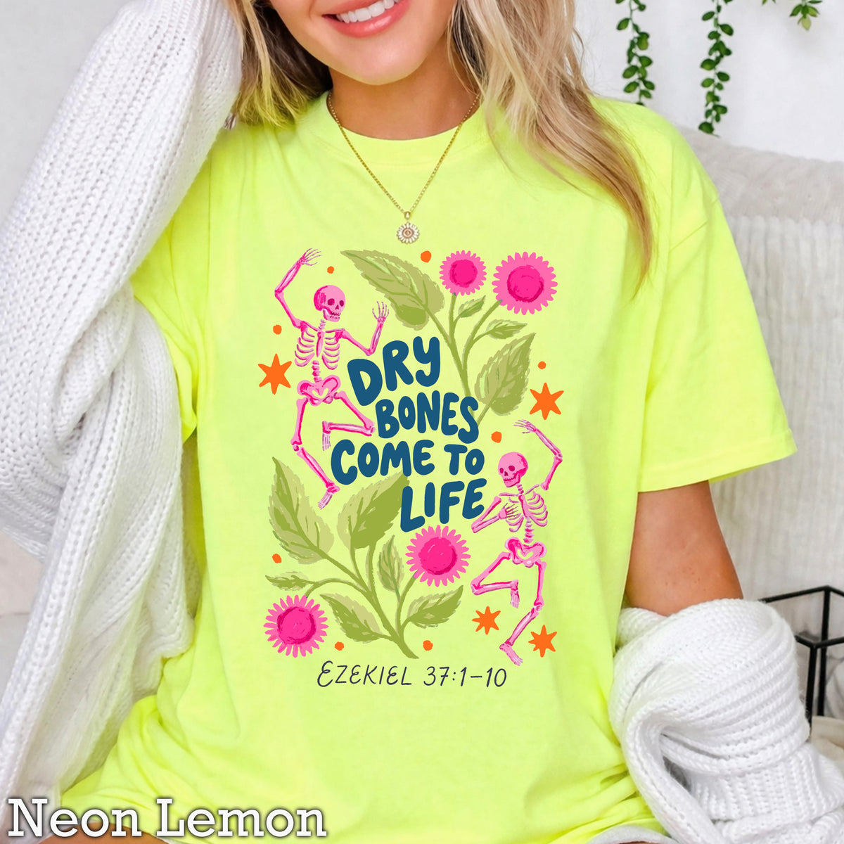 Dry Bones Come To Life Ezekiel 37 Navy Lettering Christian DTF Transfer