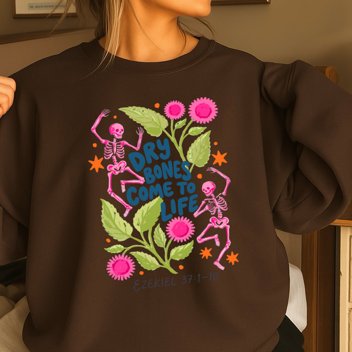 Dry Bones Come To Life Navy Lettering Christian Sweatshirt