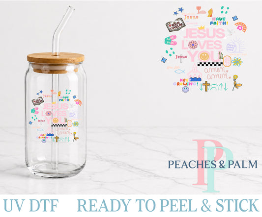 Jesus Loves You UV DTF Decal