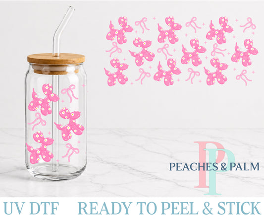 Pink Balloon Dog UV DTF Wrap