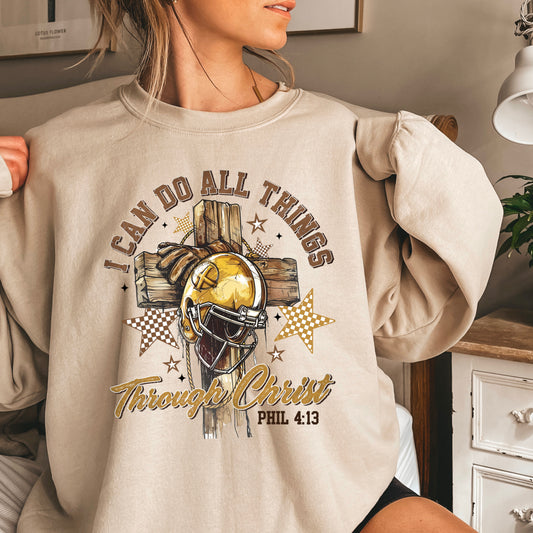 I Can Do All Things Through Christ Football DTF Transfer