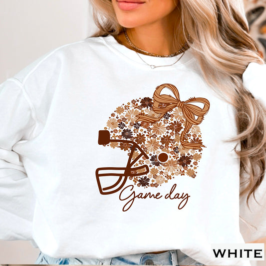 Game Day Floral Helmet Football DTF Transfer