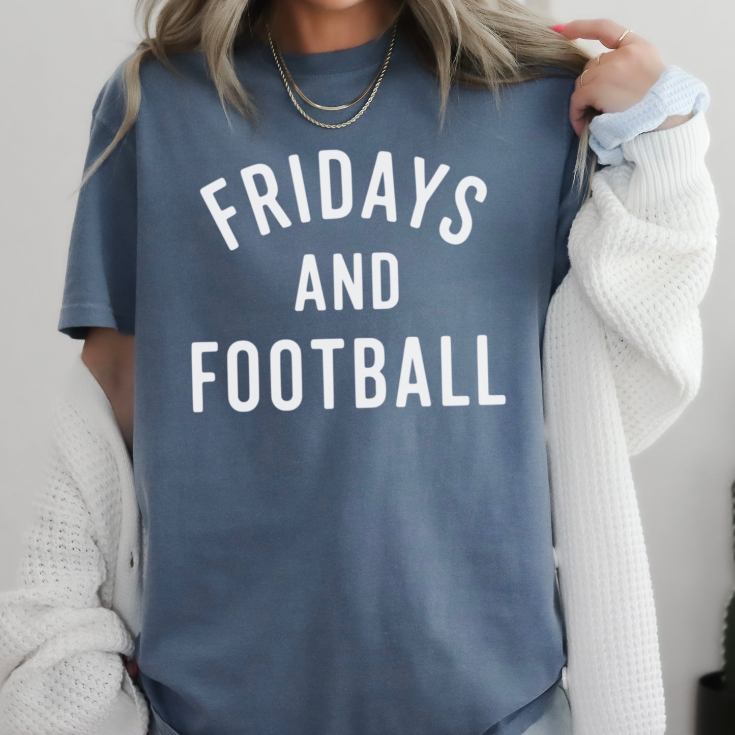 Fridays And Football Comfort Color Graphic Tee