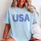 USA Royal Blue Rhinestone Transfer