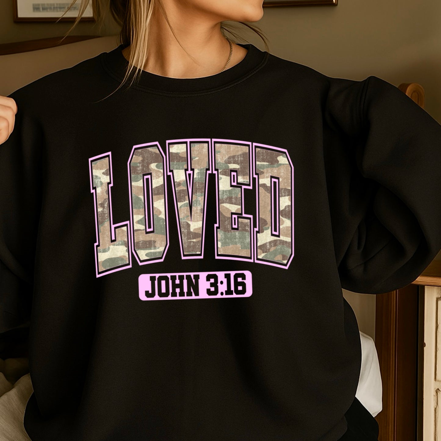 Camo Loved John 3:16 Valentine DTF Transfer