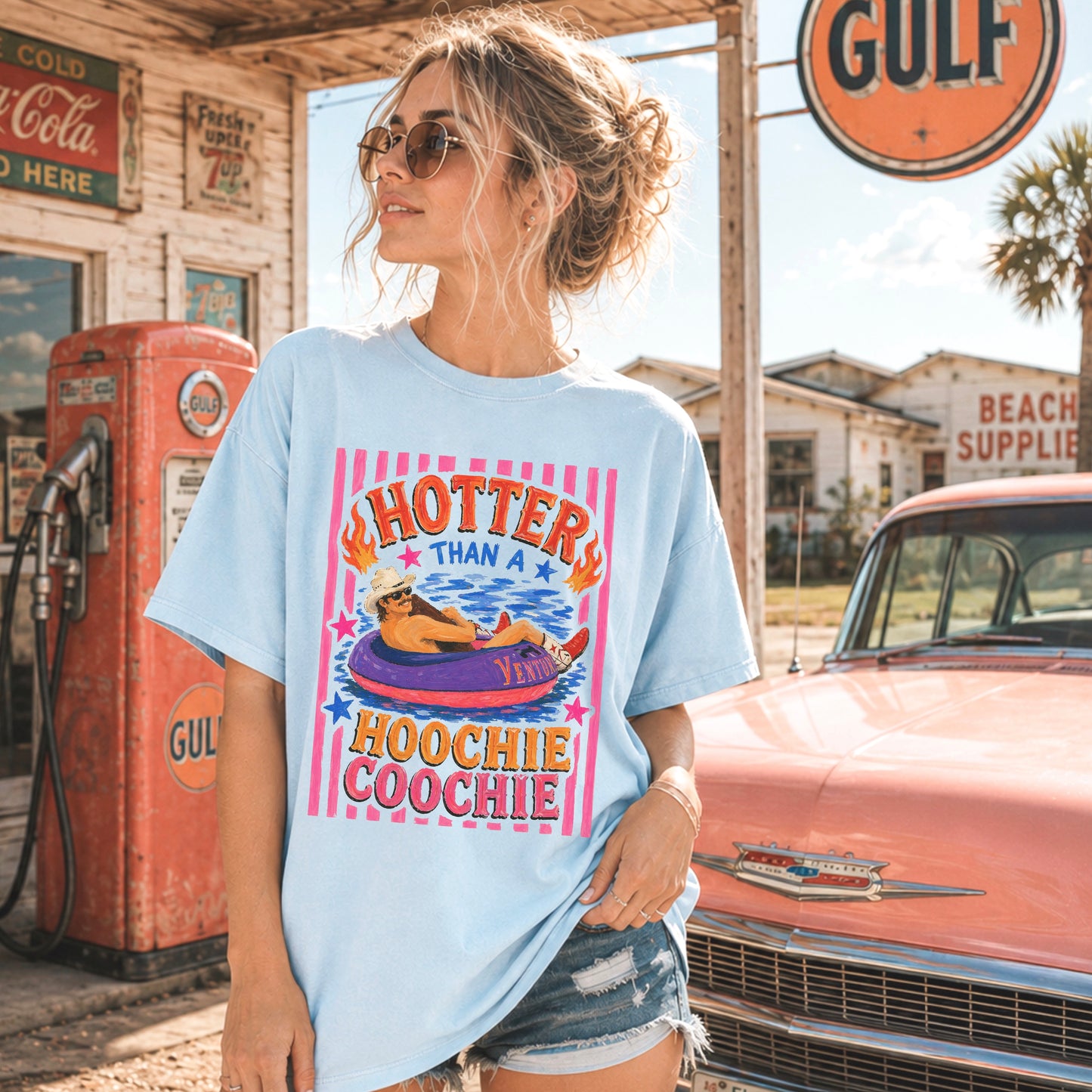 Hotter Than A Hoochie Coochie Comfort Color Graphic Tee