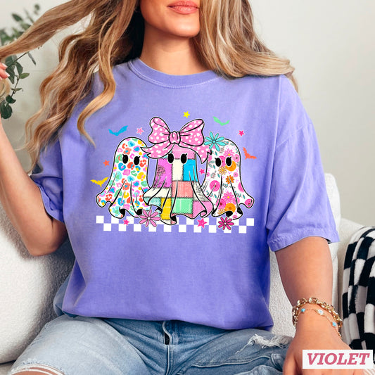 Retro Ghost Halloween Comfort Color Graphic Tee