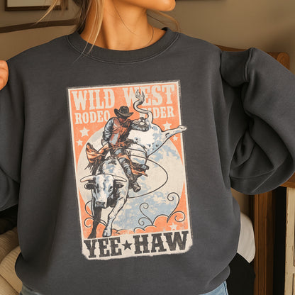 Wild West Rodeo Star Crewneck Sweatshirt