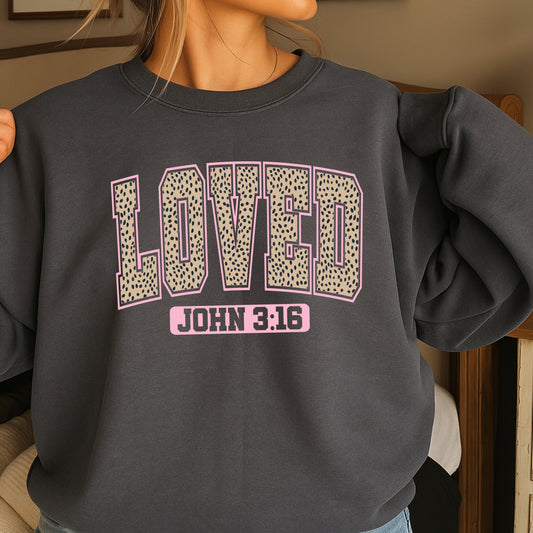 Animal Print Loved John 3:16 Valentine DTF Transfer