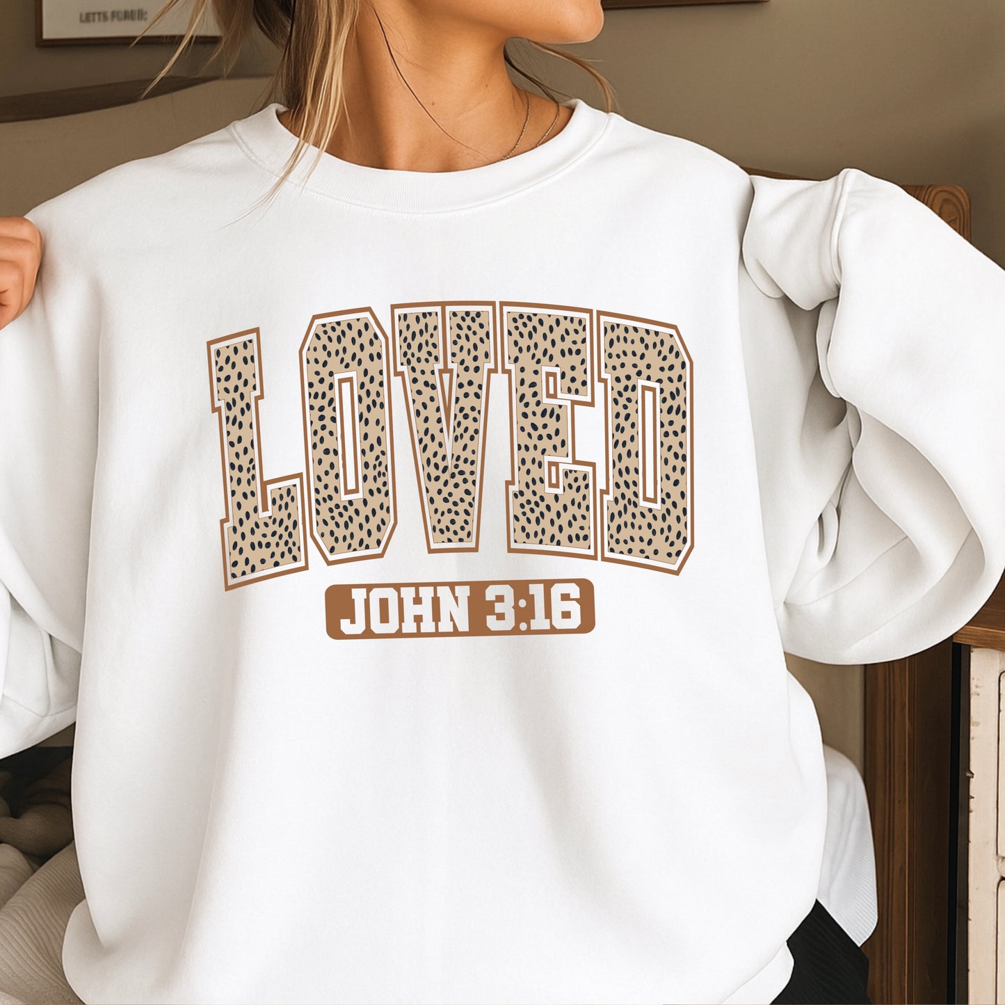 Animal Print Loved John 3:16 Valentine DTF Transfer