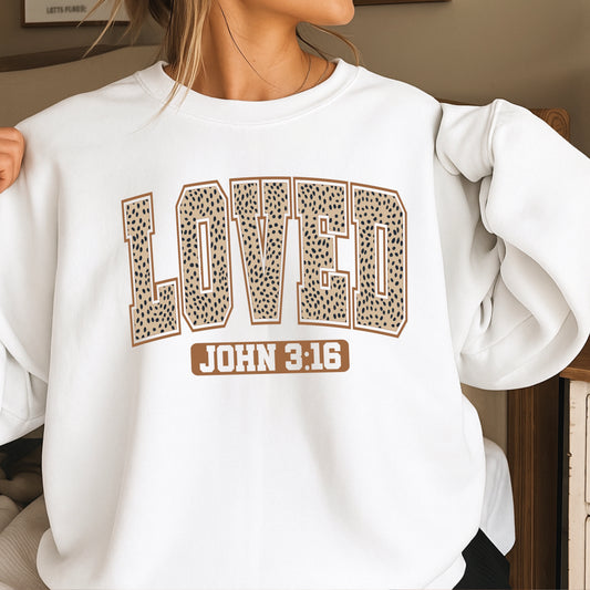 Animal Print Loved John 3:16 Valentine DTF Transfer