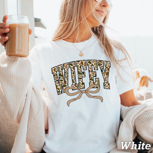 Wifey Camo Comfort Color Graphic Tee