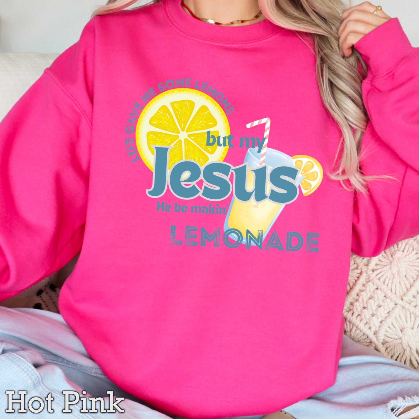Jesus Be Makin Lemonade Graphic Crewneck Sweatshirt