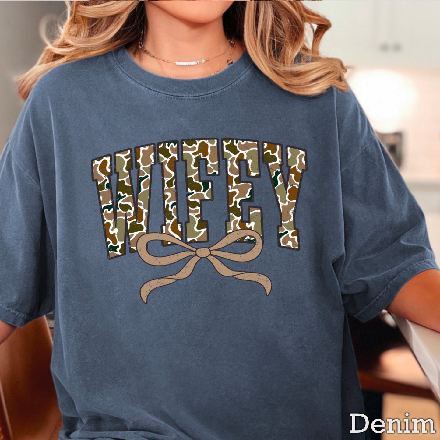 Wifey Camo Comfort Color Graphic Tee