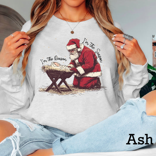 I’m The Reason I’m The Season Black Lettering Christmas  DTF Transfer
