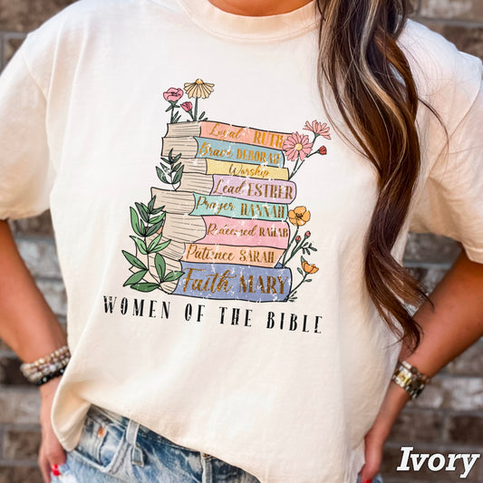 Women Of The Bible Comfort Color Graphic Tee