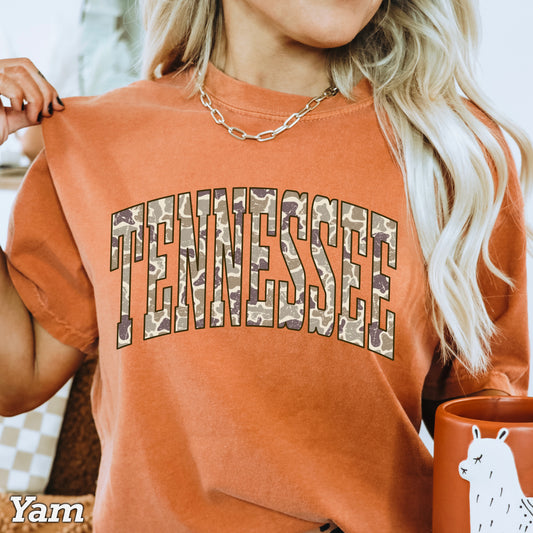 Tennessee Camo Comfort Color Graphic Tee
