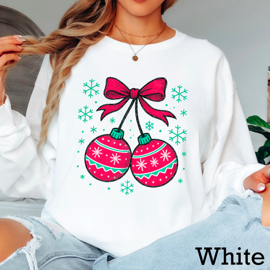 Christmas Cherry Ornaments DTF Transfer