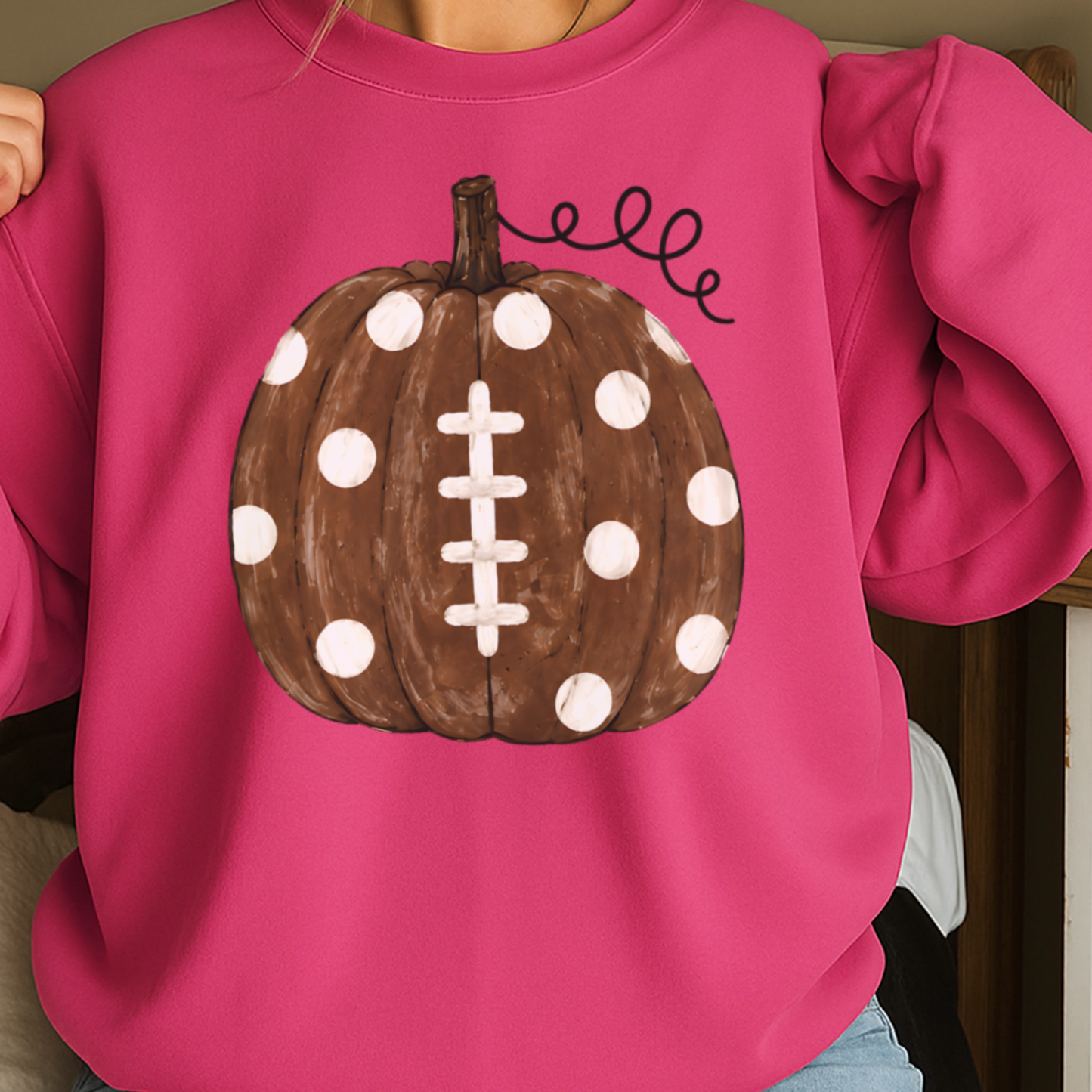 Pumpkin Football Fall Crewneck Sweatshirt
