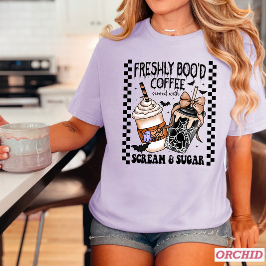 Freshly Boo’d Coffee Black Ink DTF Transfer