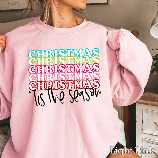 Christmas Tis The Season Stacked DTF Transfer