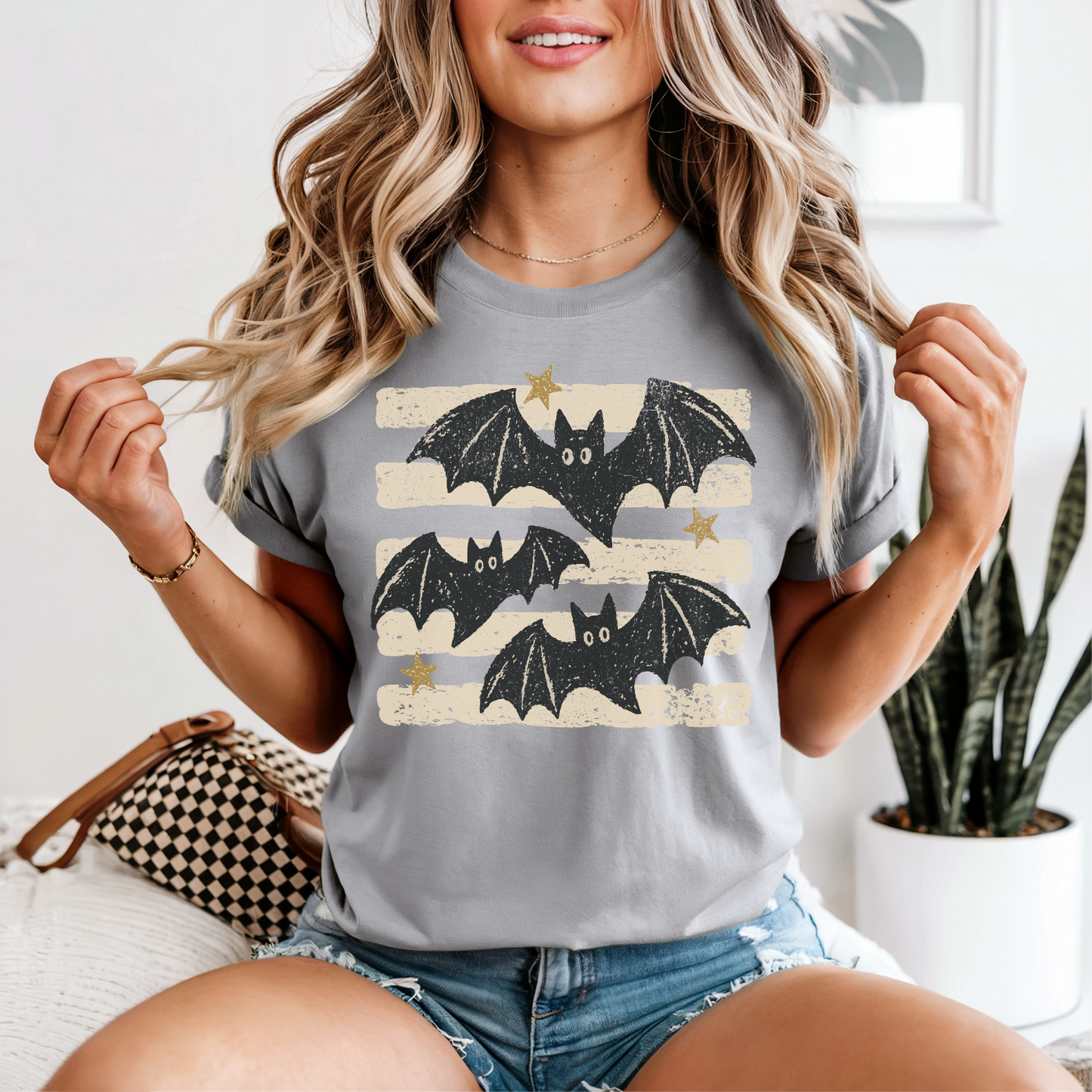 Halloween Bats Comfort Color Graphic Tee