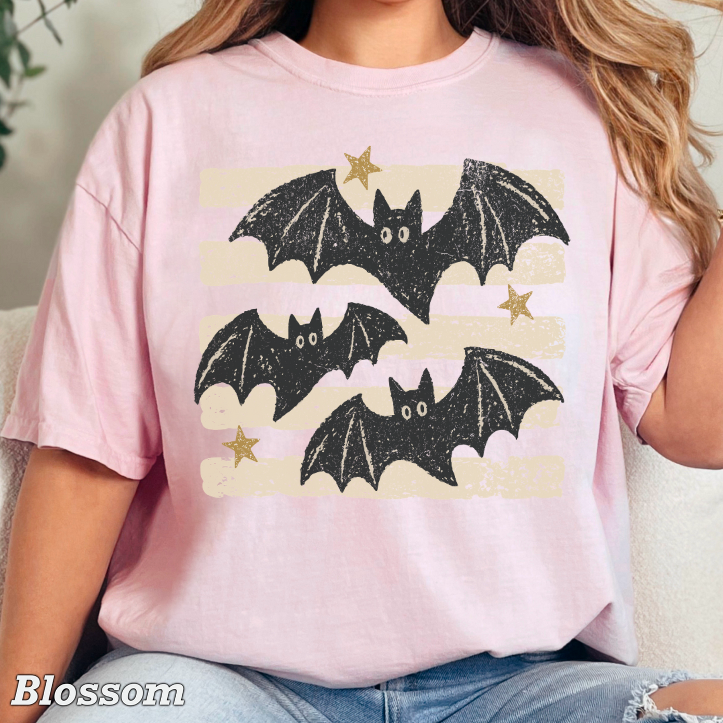 Halloween Bats Comfort Color Graphic Tee