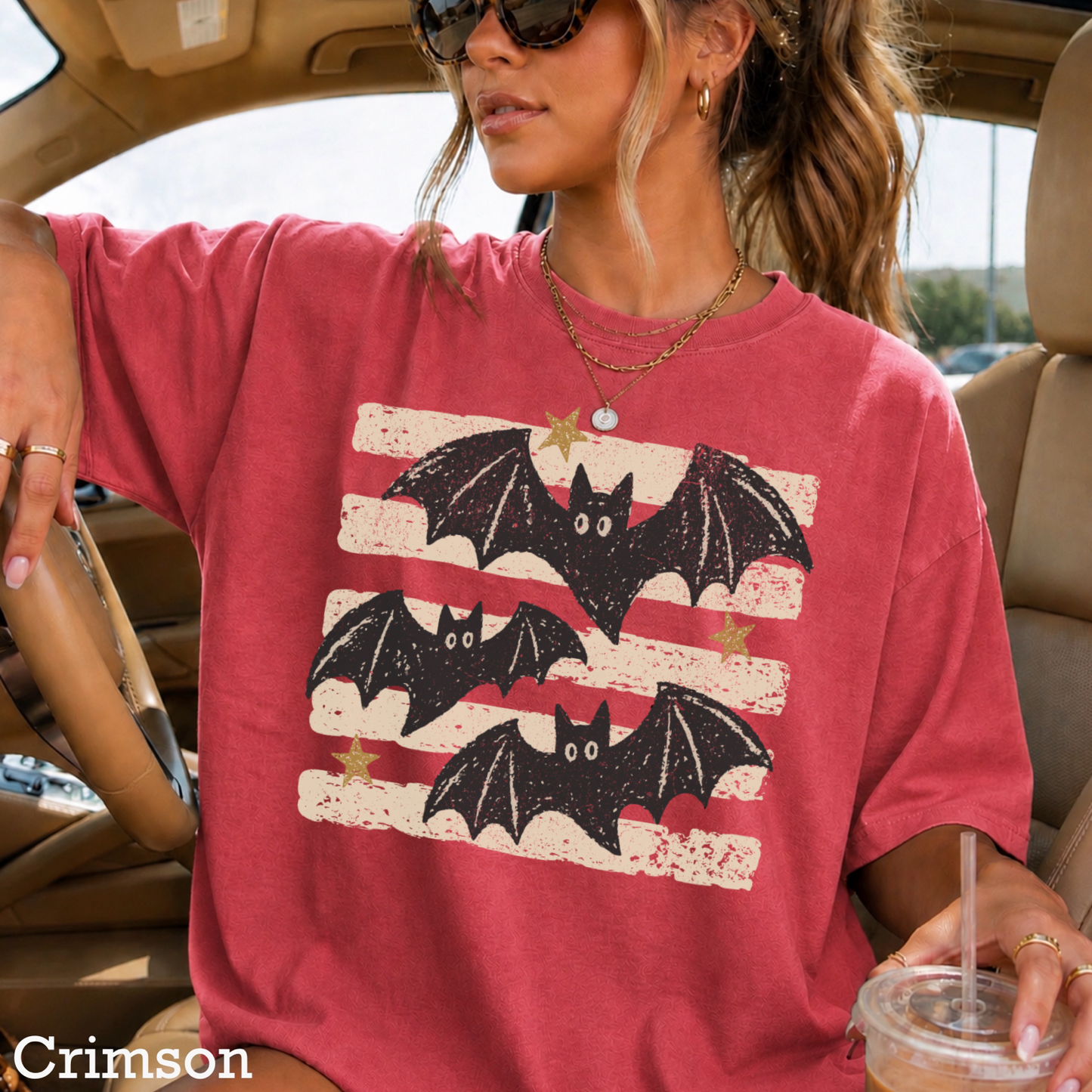 Halloween Bats Comfort Color Graphic Tee