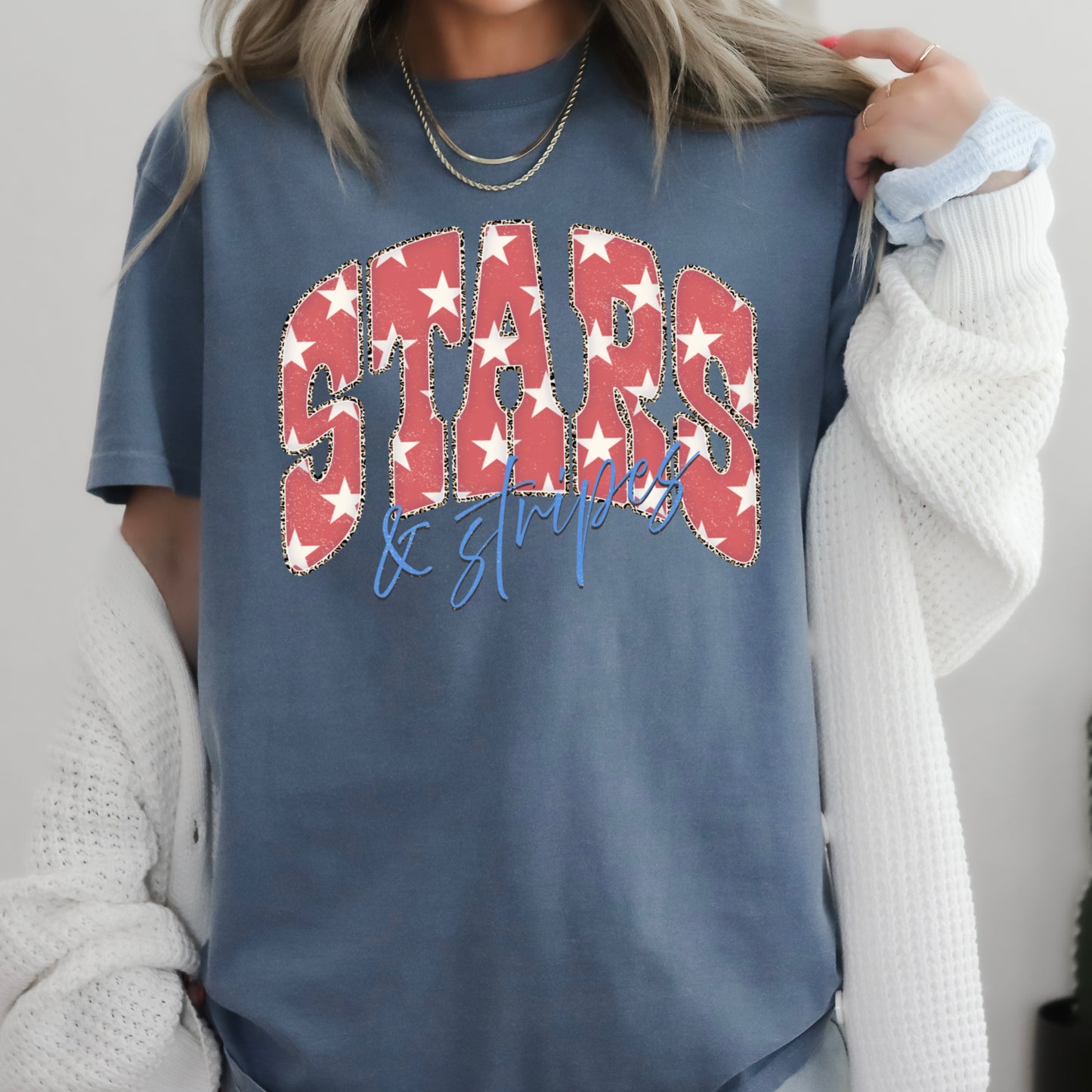 Stars & Stripes July 4th Comfort Color Graphic Tee