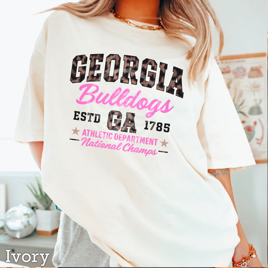 Leopard Georgia Comfort Color Graphic Tee