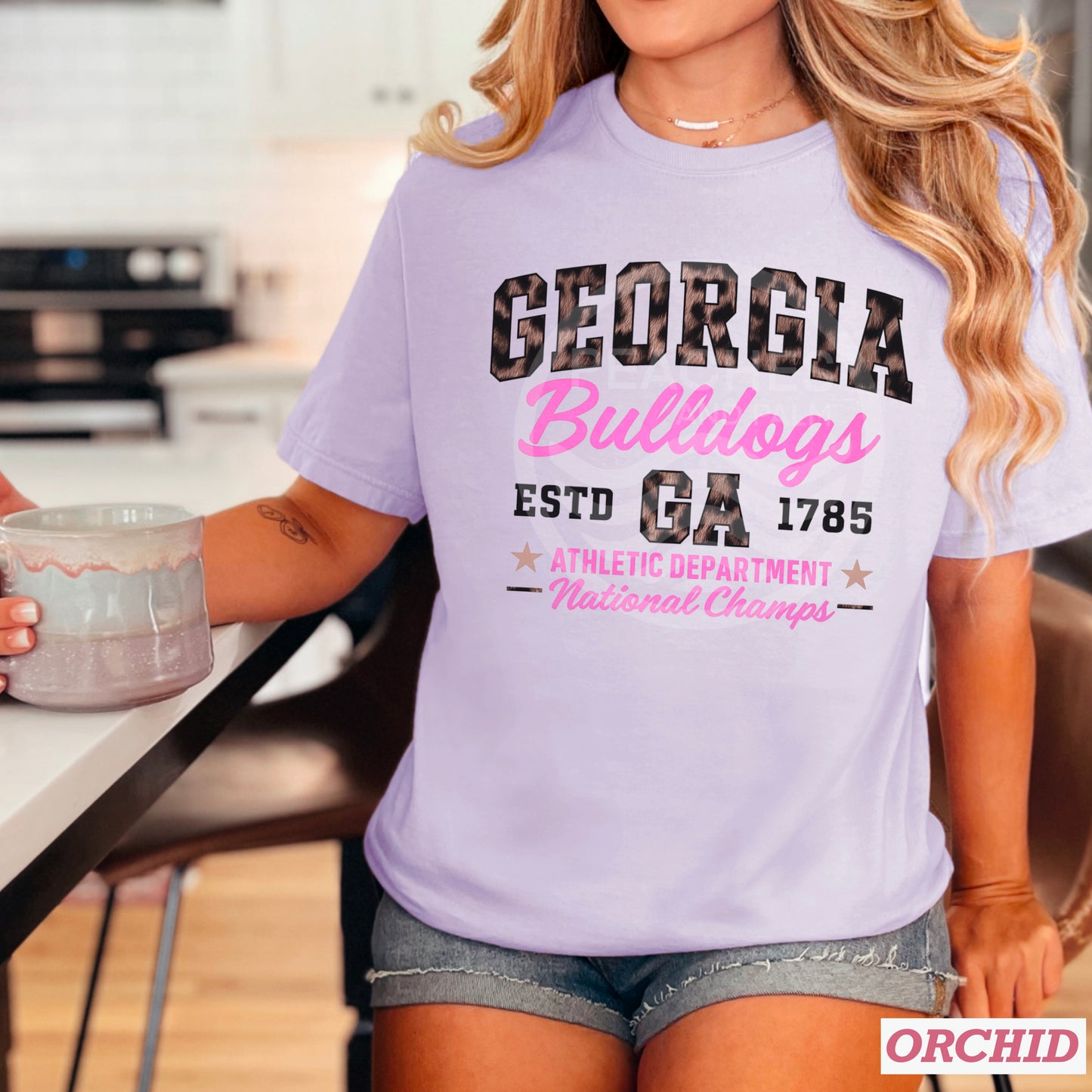 Leopard Georgia Comfort Color Graphic Tee