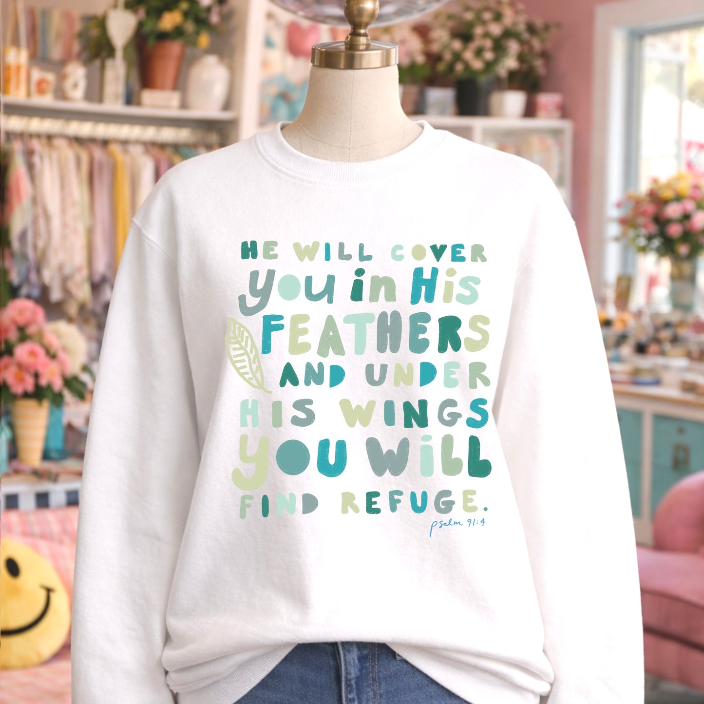 He Will Cover You (Blue Tones ) DTF Transfer