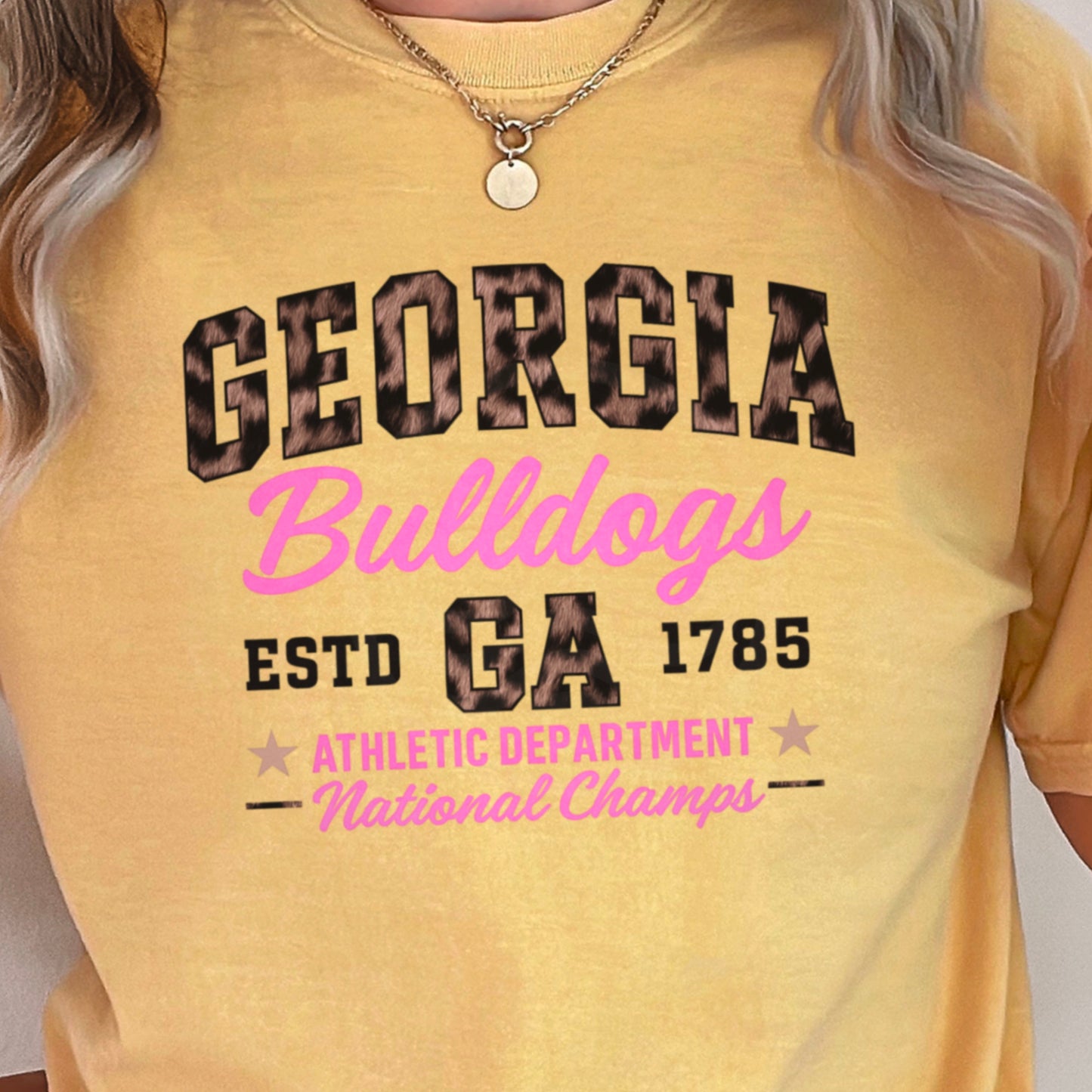 Leopard Georgia Comfort Color Graphic Tee