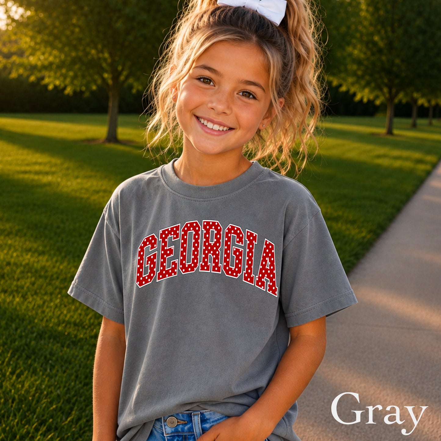 Georgia Polka Dot Youth Comfort Color T-Shirt