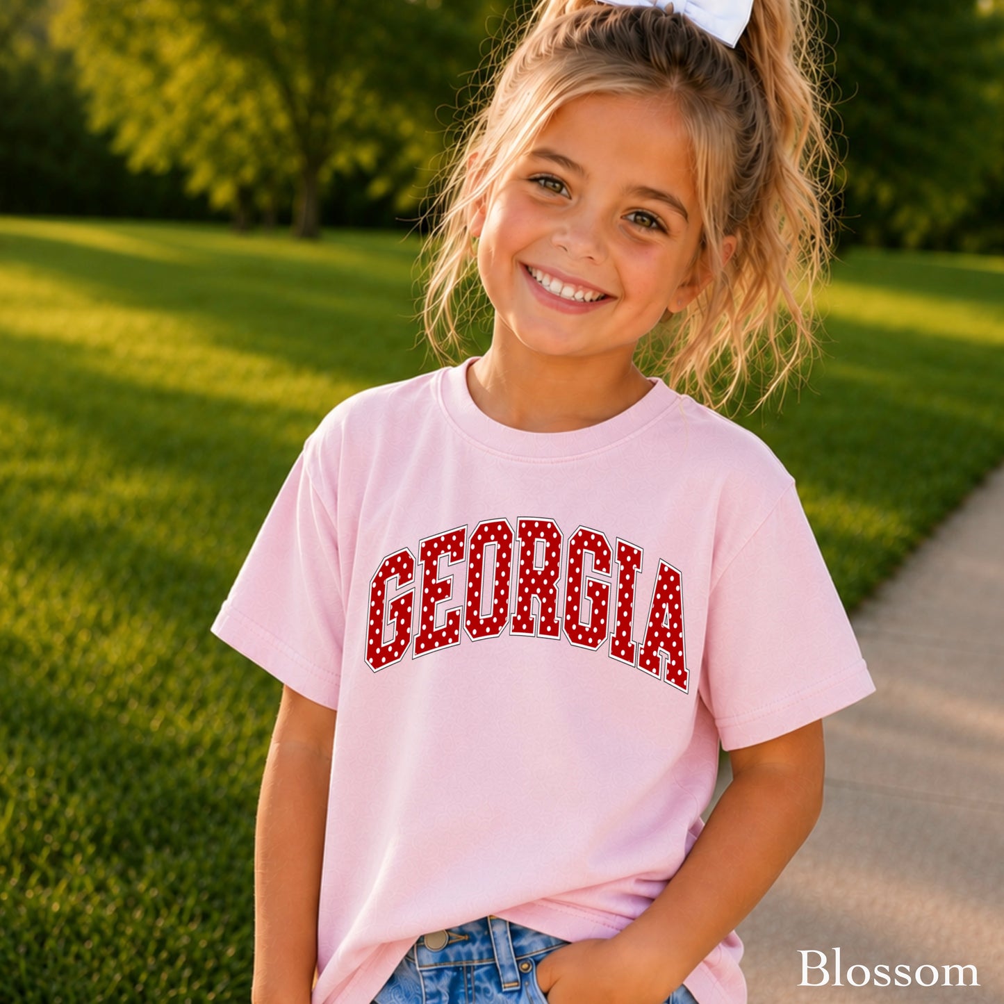 Georgia Polka Dot Youth Comfort Color T-Shirt