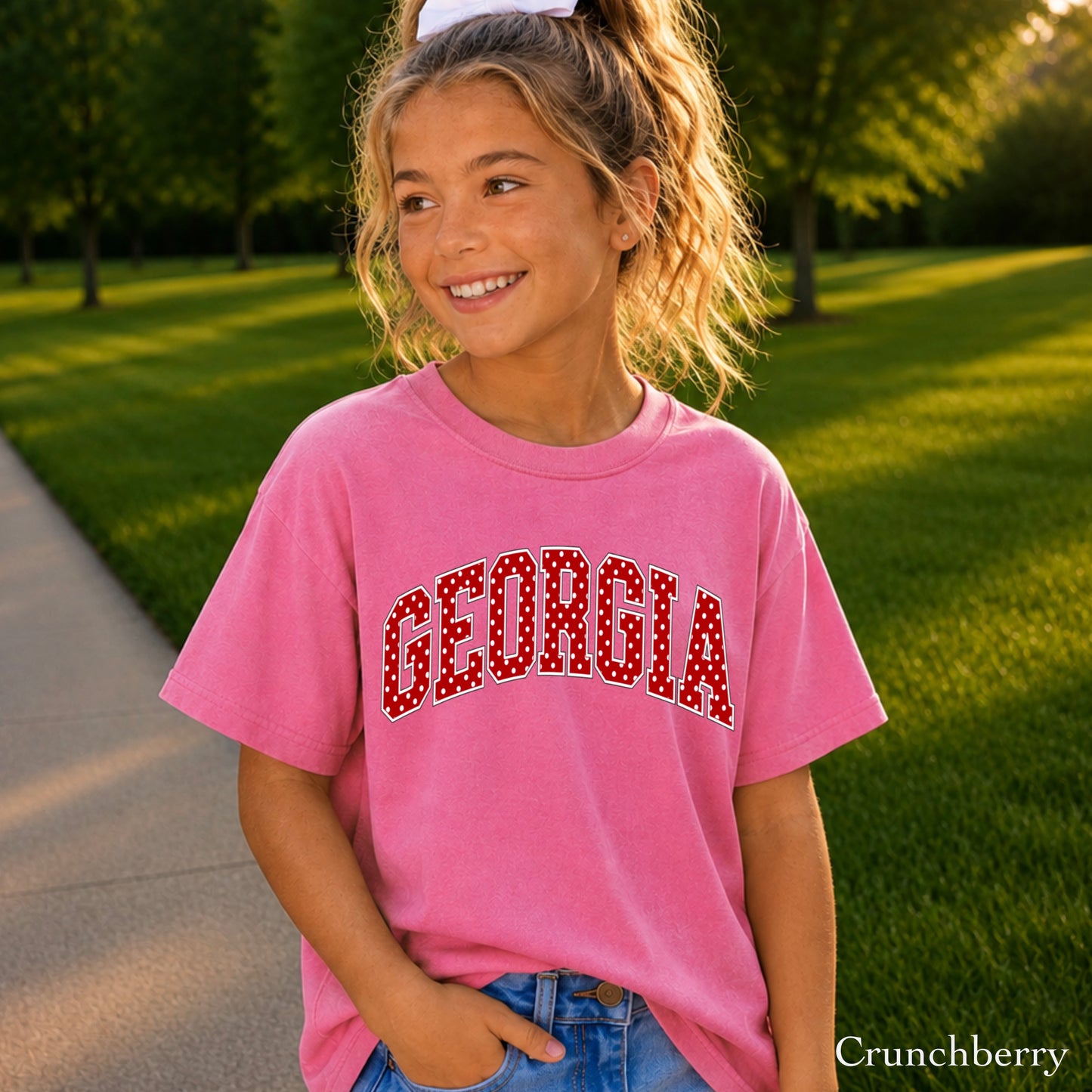 Georgia Polka Dot Youth Comfort Color T-Shirt
