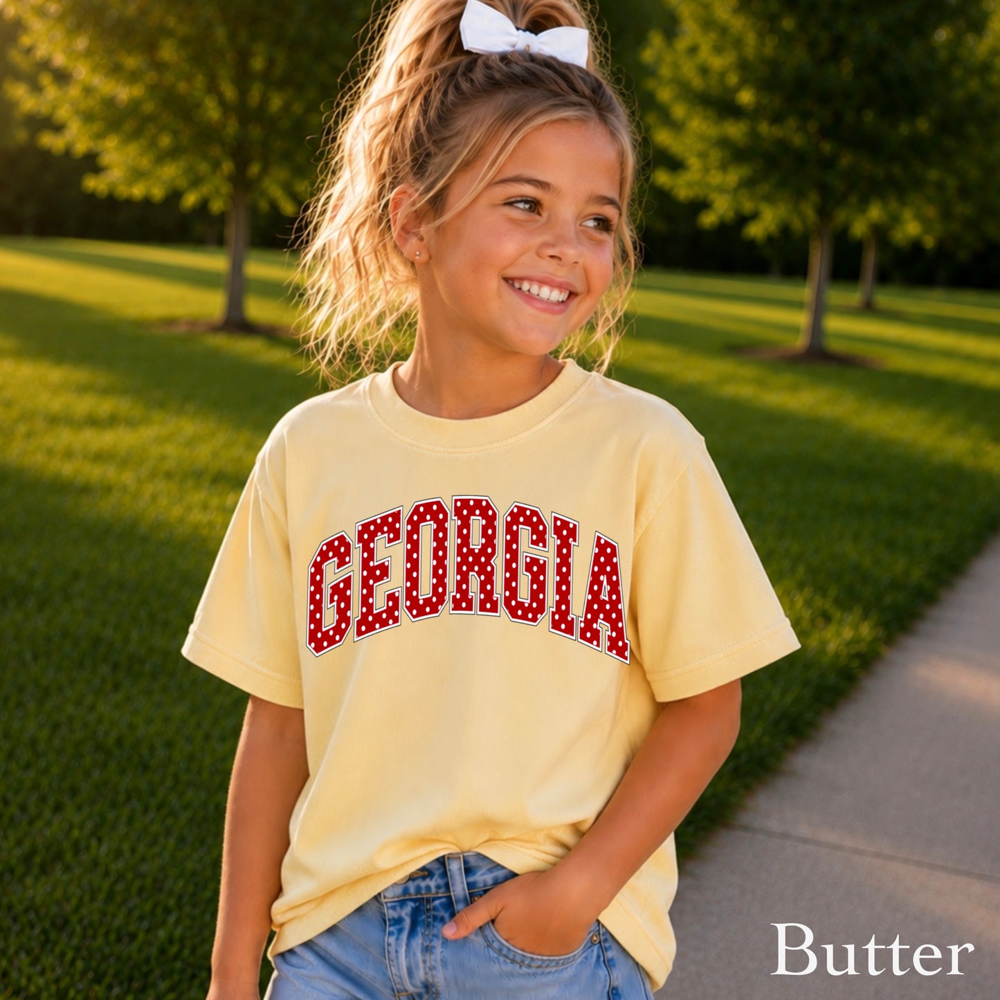 Georgia Polka Dot Youth Comfort Color T-Shirt
