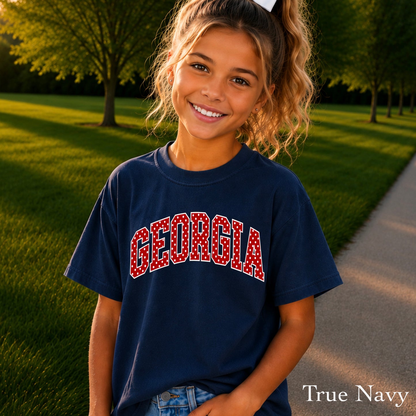 Georgia Polka Dot Youth Comfort Color T-Shirt