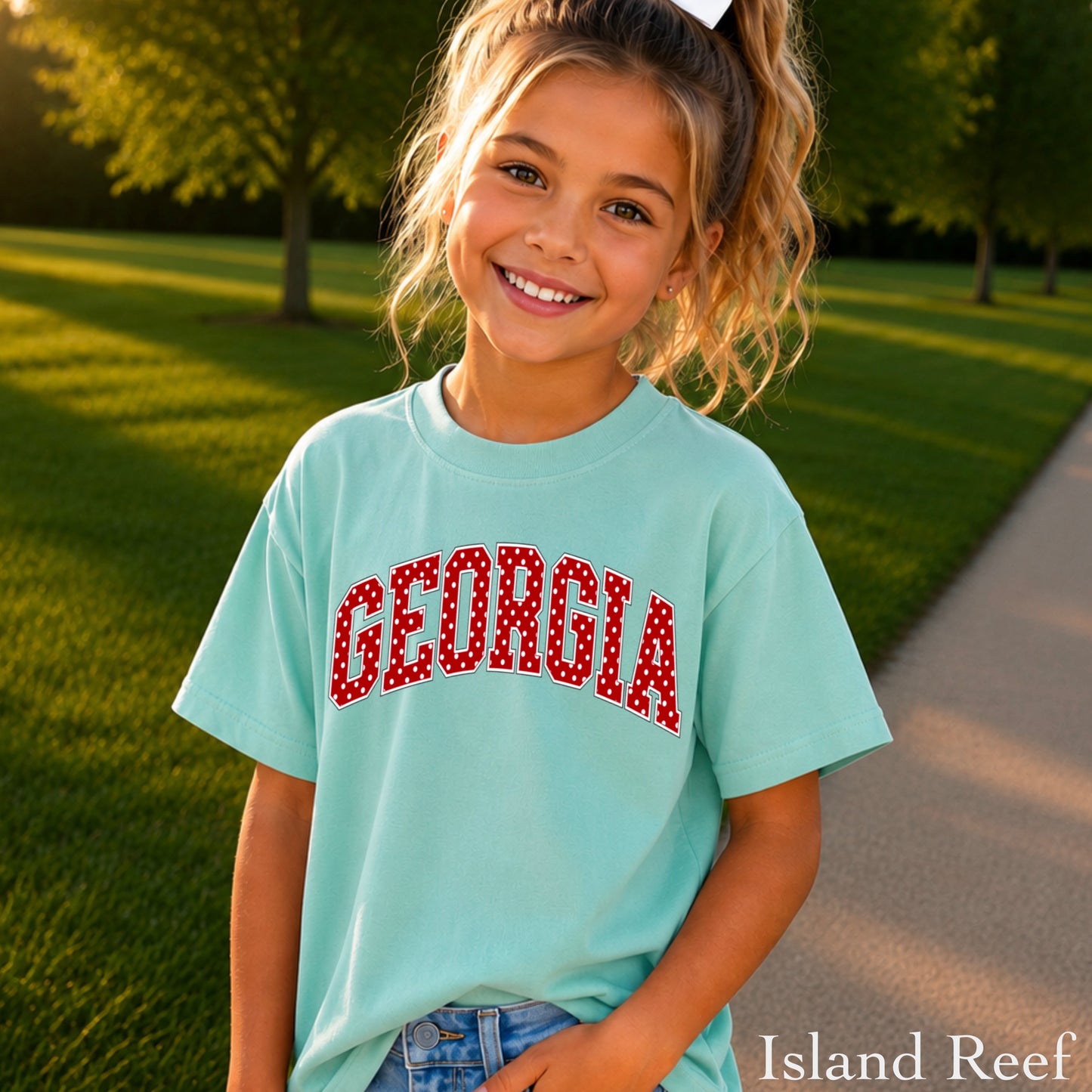 Georgia Polka Dot Youth Comfort Color T-Shirt