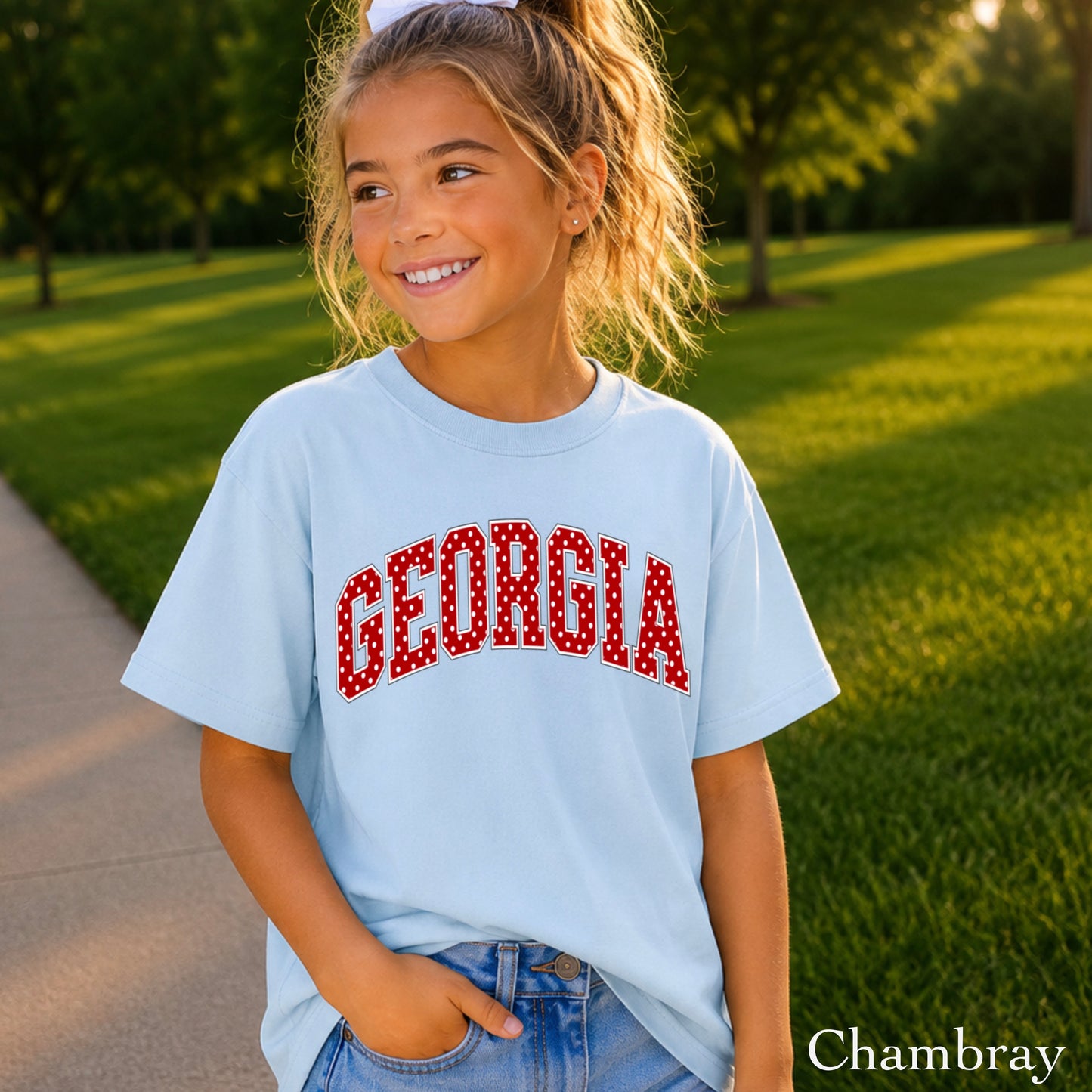 Georgia Polka Dot Youth Comfort Color T-Shirt