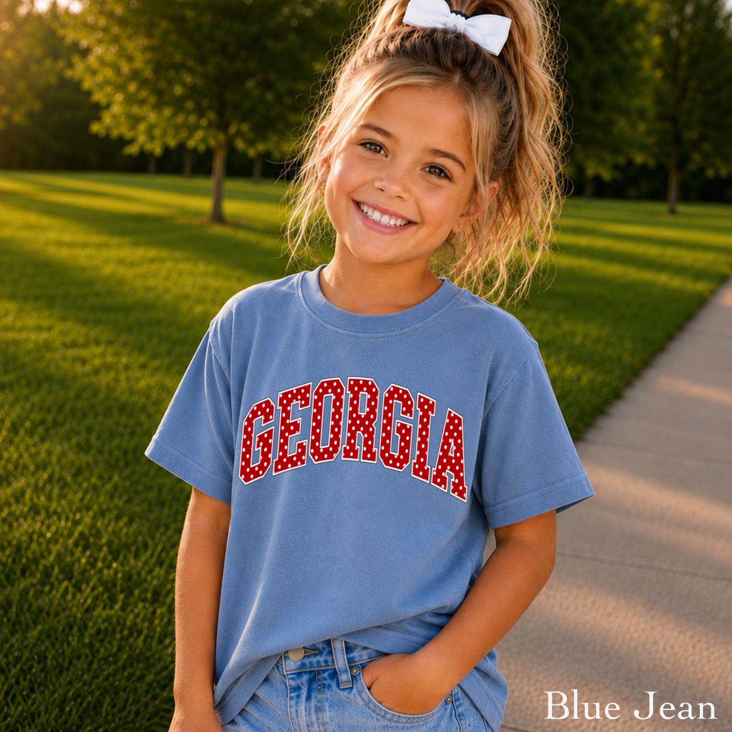 Georgia Polka Dot Youth Comfort Color T-Shirt