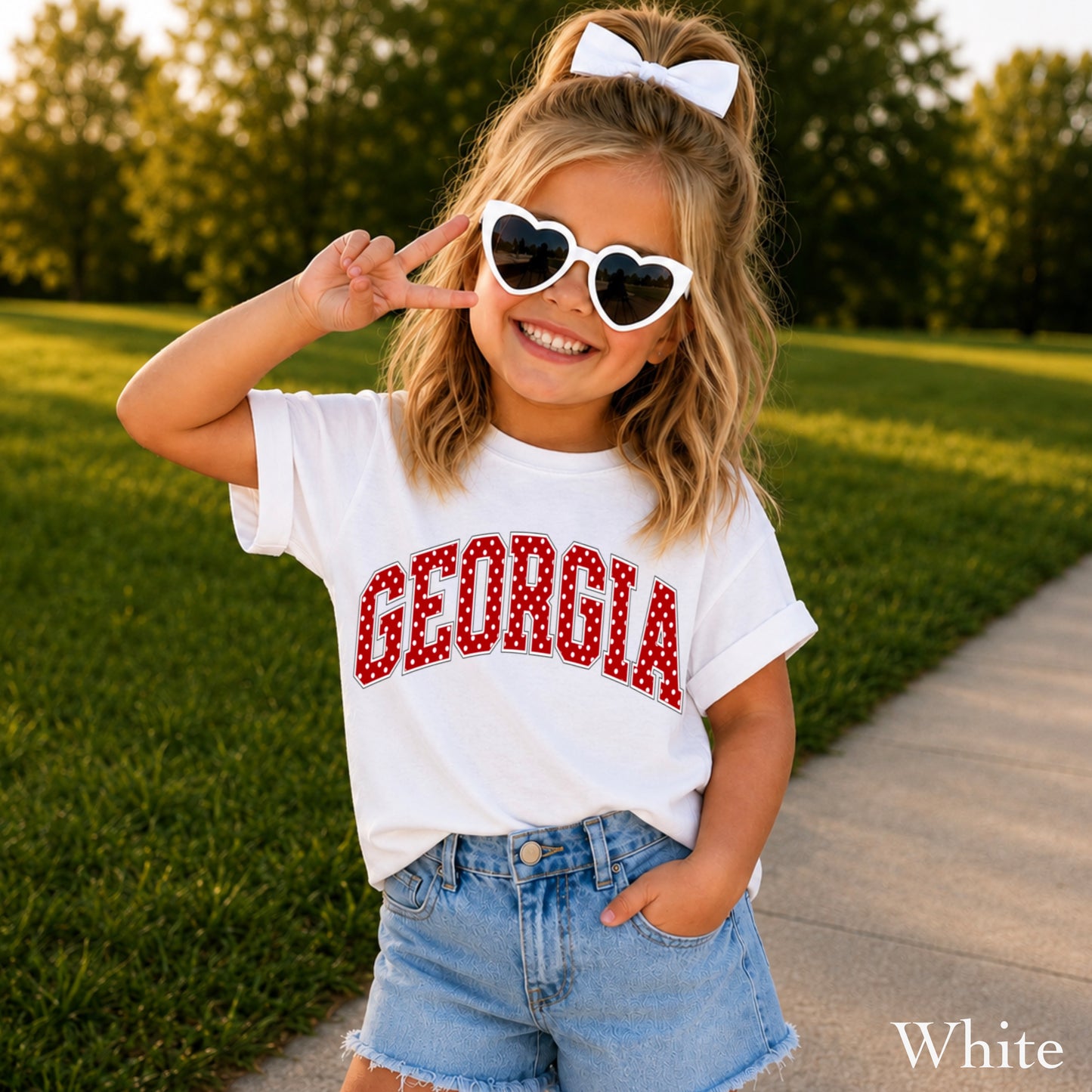 Georgia Polka Dot Youth Comfort Color T-Shirt