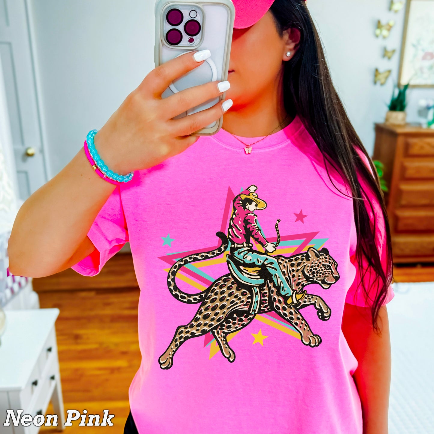 Leopard Cowboy Western Comfort Color Graphic Tee