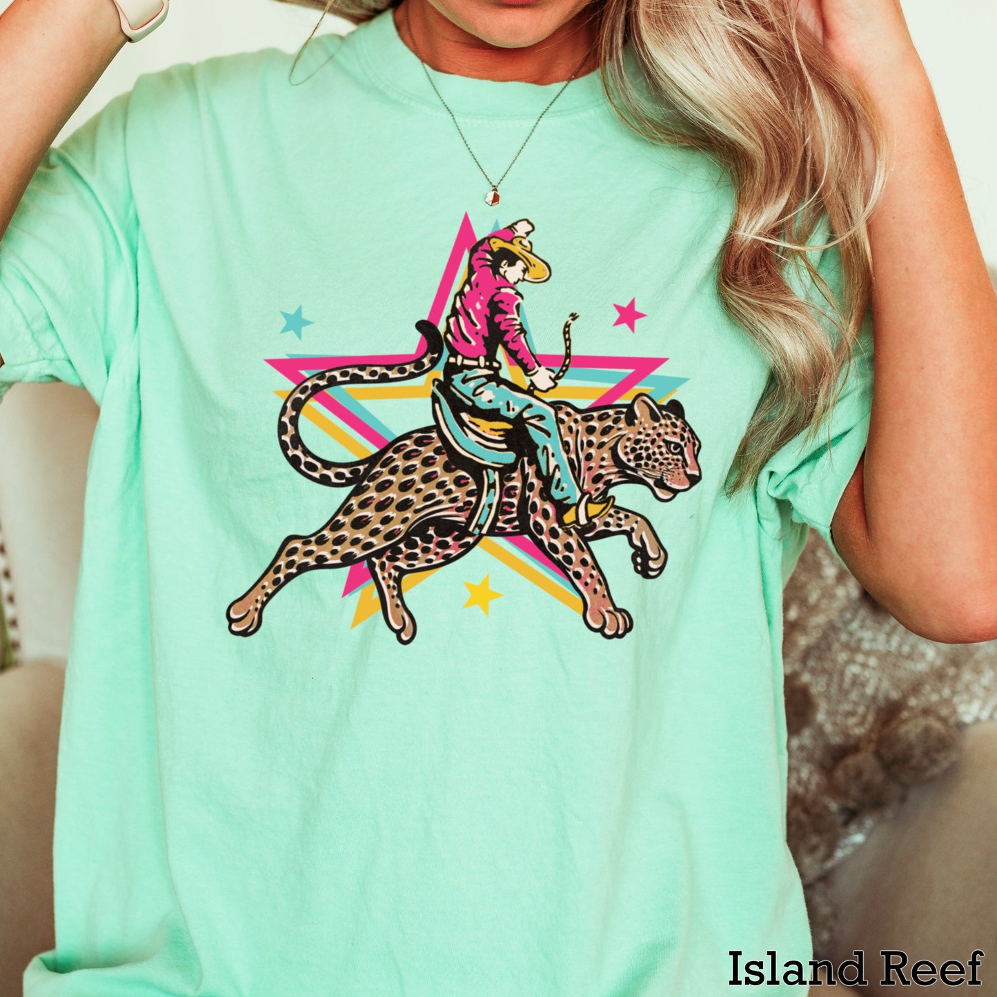Leopard Cowboy Western Comfort Color Graphic Tee