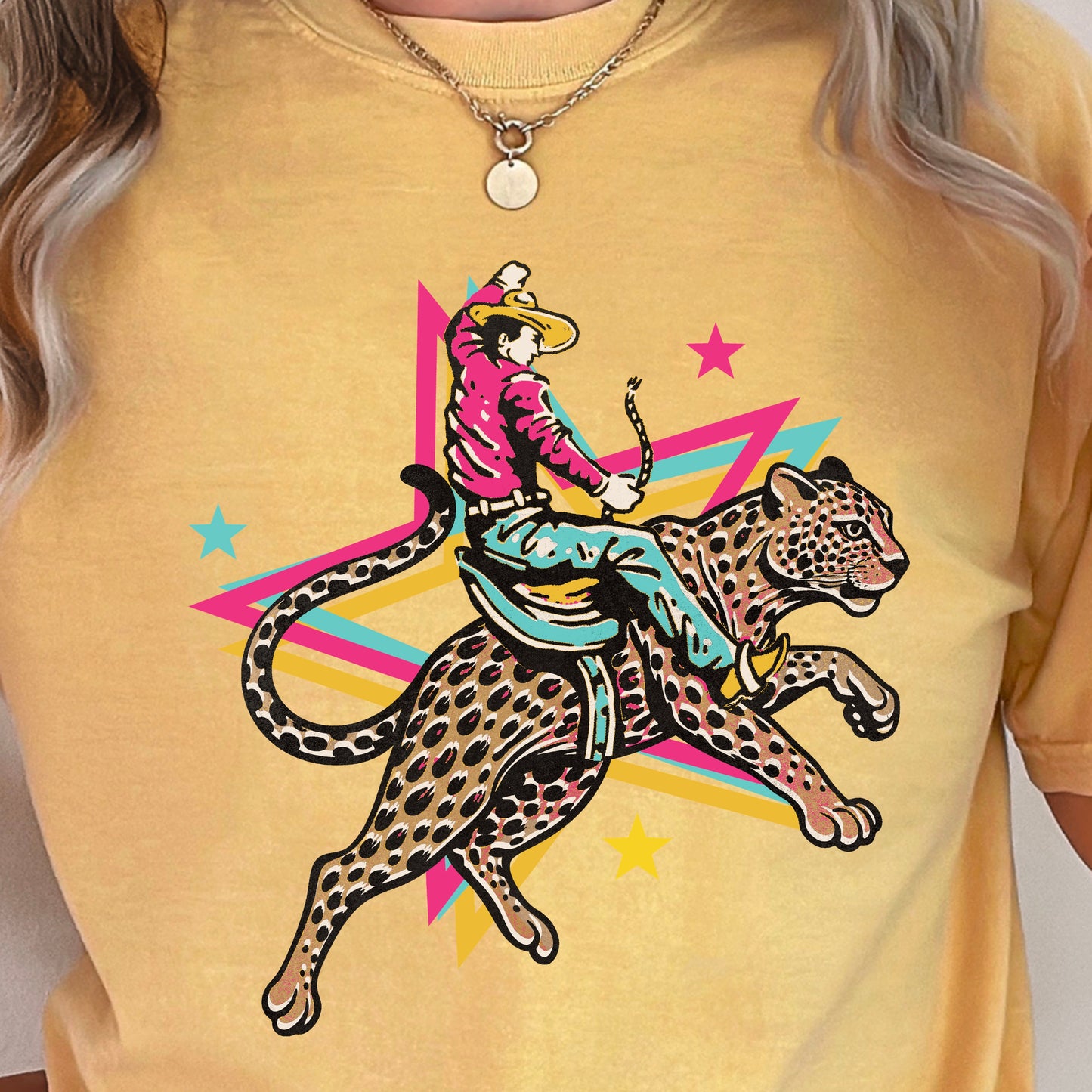 Leopard Cowboy Western Comfort Color Graphic Tee