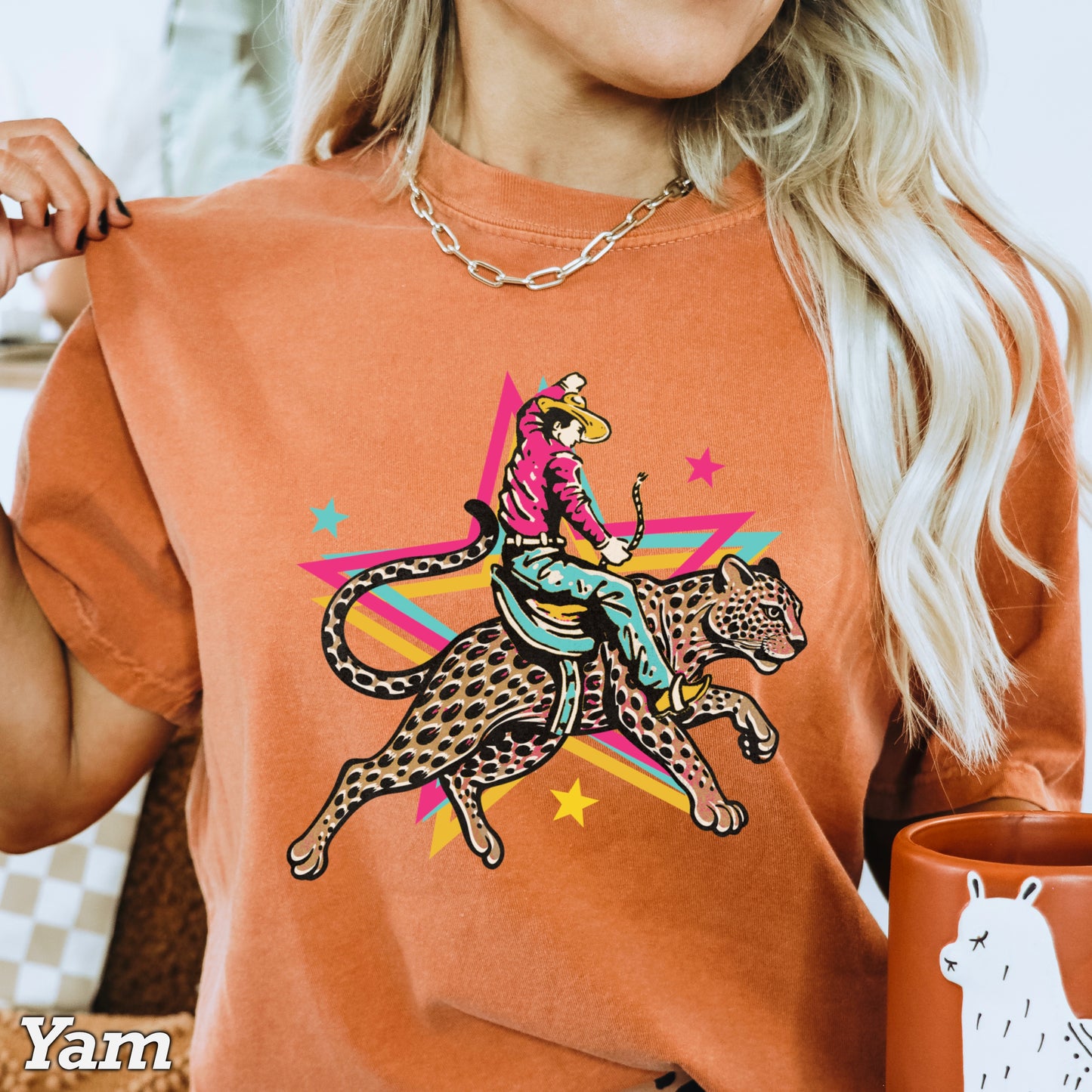 Leopard Cowboy Western Comfort Color Graphic Tee